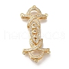 Brass Micro Pave Clear Cubic Zirconia Fold Over Clasps KK-H480-27G-1