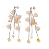 Acrylic Flower Tassel Stud Earrings EJEW-TA00648-03-2