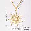 Vintage Elegant Brass Micro Pave Cubic Zirconed Sunflower Pendant Necklaces HC3045-6