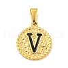 Ion Plating(IP) 304 Stainless Steel Enamel Pendants STAS-R231-19V-G-1