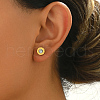 Elegant Roman Style 304 Stainless Steel Flat Round Stud Earrings BO7793-1-4