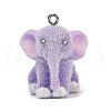 Flocking Resin Pendants RESI-P044-02B-P-1