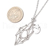 304 Stainless Steel Empty Macrame Pouch Star Moon Pendant Cable Chain Necklace Making NJEW-JN05281-02-4