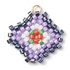 Seed Beads Beaded Charms PALLOY-MZ00324-2