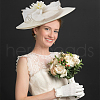 Imitation Linen Cloth Hat Fascinator Base AJEW-WH0314-493-6