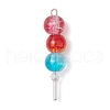 2Pcs Glass Pendants PALLOY-JF03341-01-2