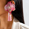 Flower Cloth Tassel Stud Earrings FS-WGC8AAB-04-1