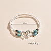 Double Heart Alloy Link Stretch Anklets WGCB0A2-01-2