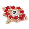 Seed Beads Beaded Charms PALLOY-MZ00344-02-4
