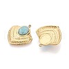 304 Stainless Steel Pave Natural Amazonite Pendants STAS-N109-193A-G-2