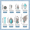  16Pcs 8 Styles Synthetic Turquoise Alloy Pendants FIND-TA0002-57-3