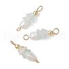 Frosted Flower Natural Cultured Freshwater Pearl & Acrylic Connector Charms PALLOY-JF03590-09-1