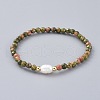 Natural Unakite Beads Stretch Bracelets BJEW-JB04676-03-1