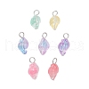 Transparent Spray Paint Glass Pendants PALLOY-JF03689-02-1