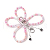 Glass Seed Beads Butterfly Pendant Decorations HJEW-JM03352-02-4