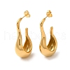 Ion Plating(IP) 304 Stainless Steel Twist Teardrop Stud Earrings EJEW-K244-33G-1