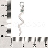Snake Brass Micro Pave Cubic Zirconia Pendants KK-V007-007P-02-1-3
