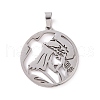 Non-Tarnish 201 Stainless Steel Pendants STAS-G273-06P-2