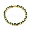 Rack Plating Brass Pave Cubic Zirconia Heart Link Bracelets BJEW-Q347-05G-01-1