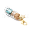 Synthetic Turquoise Chips inside Glass Wishing Bottle Pendant Decoration HJEW-JM03307-02-5