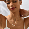 Elegant Natural Freshwater Pearl Rice Beaded Metal Chain Necklaces for Women XK5960-5