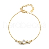 Sterling Silver Micro Pave Cubic Zirconia Link Bracelets BJEW-V008-02G-4