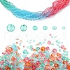 6 Styles Gradient Color Transparent Painted Glass Beads Strands DGLA-YW0001-28K-1