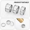 Unicraftale 3Pcs 3 Size 304 Stainless Steel Grooved Finger Ring Settings STAS-UN0057-11A-5