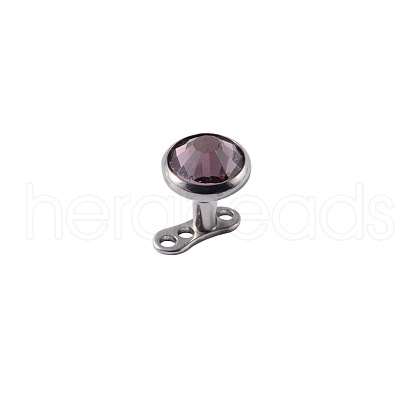 Stainless Steel Rhinestone Dermal Anchor Base/Top for Women Men WGB1D88-26-1