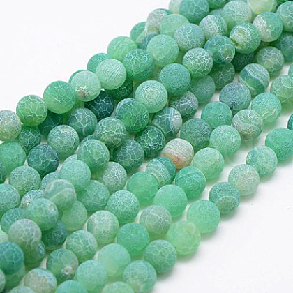 Natural Weathered Agate Beads Strands G-G589-6mm-08-1