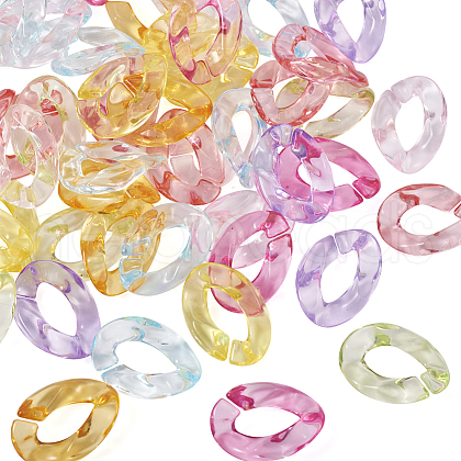  225 Pcs 9 Colors Transparent Acrylic Linking Rings MACR-TA0001-30-1