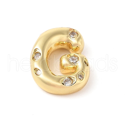 Brass Micro Pave Clear Cubic Zirconia Pendant KK-Z046-01G-G-1