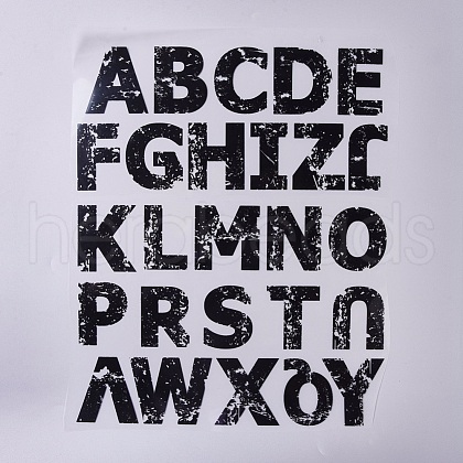 Alphabet Iron On Transfers Applique Cool Heat Vinyl Thermal Transfers Stickers For Clothes Fabric Decoration Badge DIY-WH-0151-34B-1