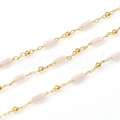 3.28 Feet Handmade Natural Rose Quartz Beaded Chains X-CHC-E021-01D-1