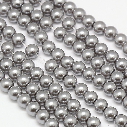 Eco-Friendly Dyed Glass Pearl Round Beads Strands HY-A002-10mm-RB026-1