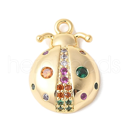 Brass Micro Pave Cubic Zirconia Pendants KK-U064-13G-1