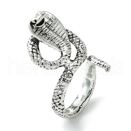 Snake Alloy Open Cuff Rings RJEW-K275-60AS-1