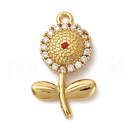 Brass Micro Pave Cubic Zirconia Pendants KK-I276-04G-05-1