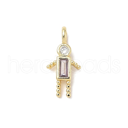 Brass Micro Pave Cubic Zirconia Pendants ZIRC-I356-17G-A10-1