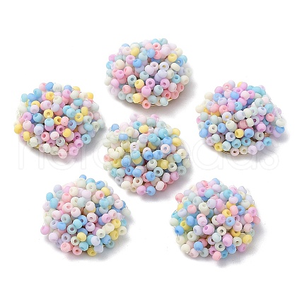 Glass Seed Beaded Cabochons FIND-G058-02A-1