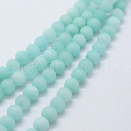 Natural & Dyed White Jade Bead Strands G-P370-01-8mm-1
