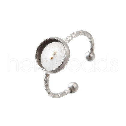 304 Stainless Steel Cuff Ring Components RJEW-H250-02C-P-1