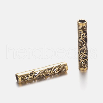 Hollow Alloy Tube Beads PALLOY-K192-58AG-1