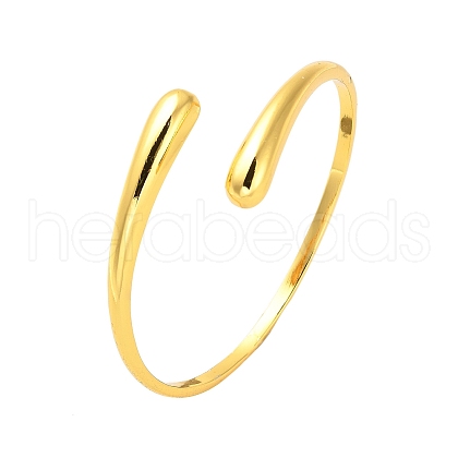 Brass Open Cuff Bangles for Women BJEW-M312-09G-1