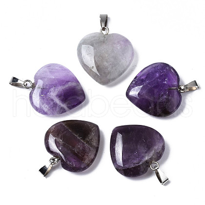 Natural Amethyst Pendants G-S364-081A-01-1