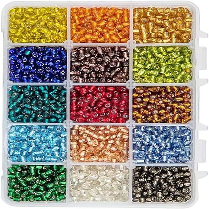 Glass Seed Beads SEED-PH0012-11-4mm-WH-1