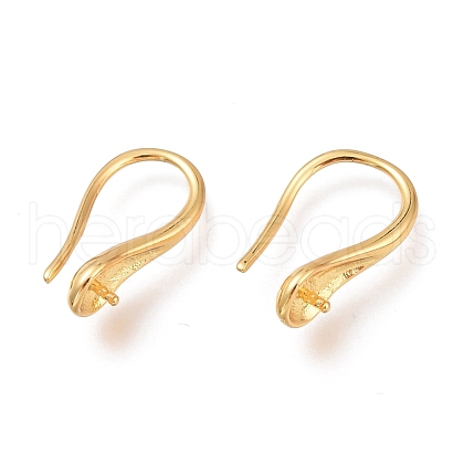 Brass Earring Hooks KK-H102-09G-1