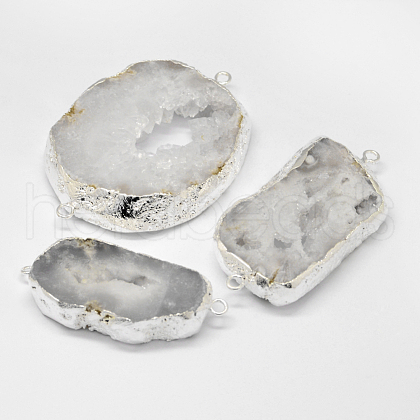 Electroplated Natural & Dyed Druzy Agate Links connectors G-N0168-009-1
