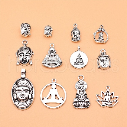 Tibetan Style Zinc Alloy Pendants PW-WG815A6-01-1