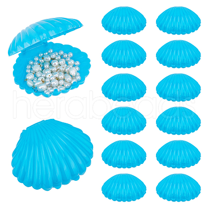Shell Shape Plastic Candy Storage Box AJEW-WH0472-90A-1